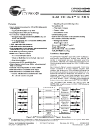 Datasheet CYV15G0402DXB-BGC manufacturer Cypress