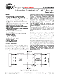 Datasheet CYV15G0404RB manufacturer Cypress
