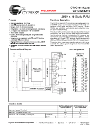 Datasheet GVT73256A16-10 manufacturer Cypress