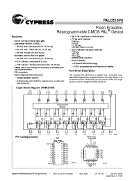 Datasheet PALCE16V8-10I manufacturer Cypress