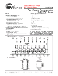 Datasheet PALCE16V8-10JC manufacturer Cypress