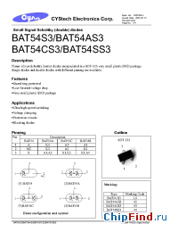 Datasheet BAT54CS3 manufacturer Cystech
