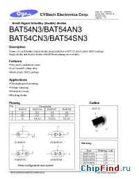 Datasheet BAT54SN3 manufacturer Cystech