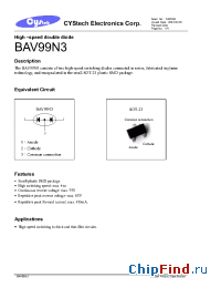 Datasheet BAV99N3 manufacturer Cystech