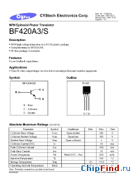 Datasheet BF420A3S manufacturer Cystech