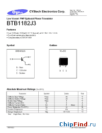 Datasheet BTB1182J3 manufacturer Cystech