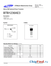 Datasheet BTB1236AE3 manufacturer Cystech