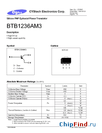 Datasheet BTB1236AM3 manufacturer Cystech