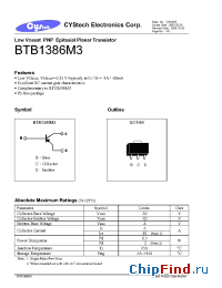 Datasheet BTB1386M3 manufacturer Cystech