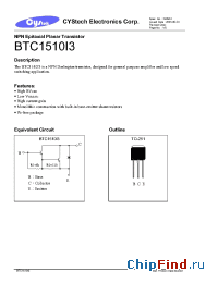 Datasheet BTC1510I3 manufacturer Cystech
