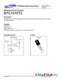 Datasheet BTC1510T3 manufacturer Cystech