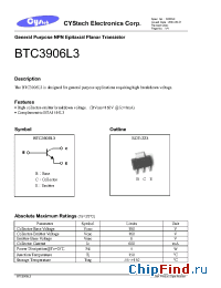 Datasheet BTC3906L3 manufacturer Cystech