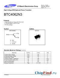Datasheet BTC4062N3 manufacturer Cystech