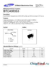 Datasheet BTC4083S3 manufacturer Cystech
