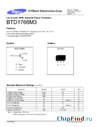 Datasheet BTD1766M3 manufacturer Cystech