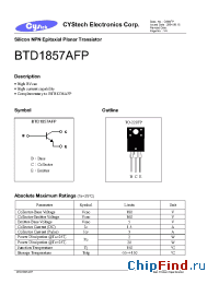 Datasheet BTD1857AFP manufacturer Cystech
