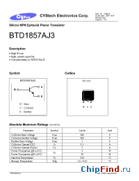 Datasheet BTD1857AJ3 manufacturer Cystech