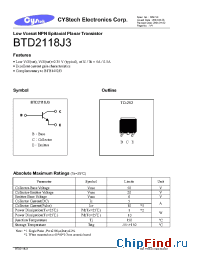 Datasheet BTD2118J3 manufacturer Cystech