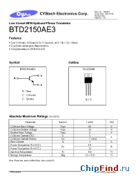 Datasheet BTD2150AE3 manufacturer Cystech