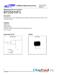 Datasheet BTD5510F3 manufacturer Cystech