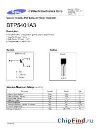 Datasheet BTP5401A3 manufacturer Cystech