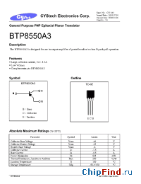 Datasheet BTP8550A3 manufacturer Cystech