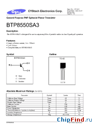 Datasheet BTP8550SA3 manufacturer Cystech