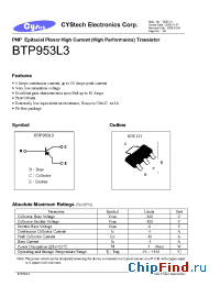 Datasheet BTP953L3 manufacturer Cystech