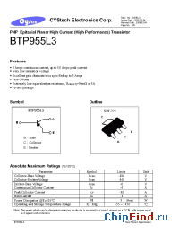 Datasheet BTP955L3 manufacturer Cystech