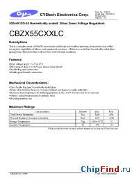 Datasheet CBZX55CXXLC manufacturer Cystech