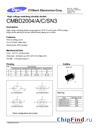 Datasheet CMBD2004 manufacturer Cystech