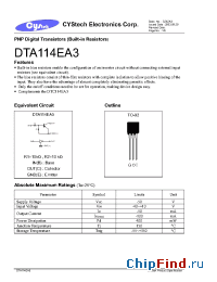 Datasheet DTA114EA3 manufacturer Cystech