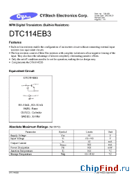 Datasheet DTA114EB3 manufacturer Cystech