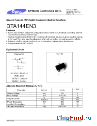 Datasheet DTA144EN3 manufacturer Cystech