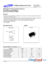 Datasheet DTAX1343XN3 manufacturer Cystech