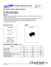 Datasheet DTC123JS3 manufacturer Cystech