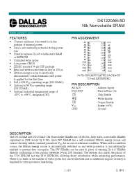 Datasheet DS1220AB manufacturer Dallas