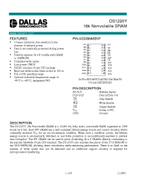 Datasheet DS1220Y manufacturer Dallas