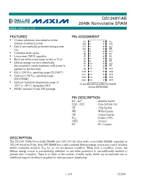 Datasheet DS1249Y manufacturer Dallas