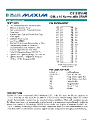 Datasheet DS1258AB-100-IND manufacturer Dallas