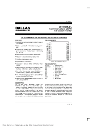 Datasheet DS1345BL manufacturer Dallas