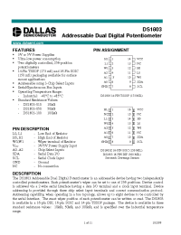 Datasheet DS1803 manufacturer Dallas