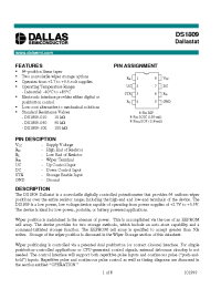 Datasheet DS1809-010 manufacturer Dallas