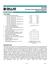 Datasheet DS1855 manufacturer Dallas