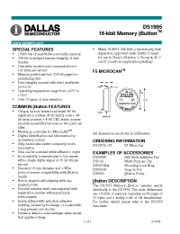 Datasheet DS1995L-F5 manufacturer Dallas