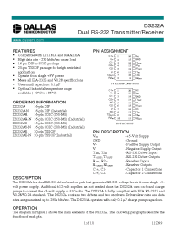 Datasheet DS232 manufacturer Dallas
