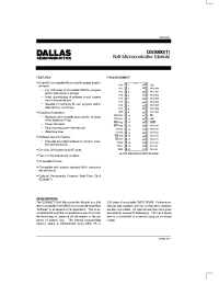 Datasheet DS5000T manufacturer Dallas