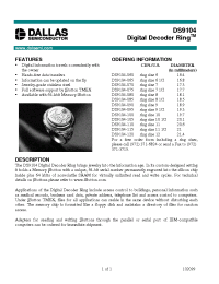 Datasheet DS9104 manufacturer Dallas