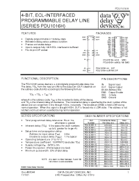 Datasheet PDU1016H-4C4 manufacturer Data Delay