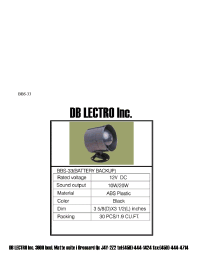 Datasheet BBS-33 manufacturer DB Lectro